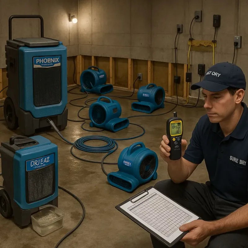 Structural Drying and Dehumidification process in Vienna, WV